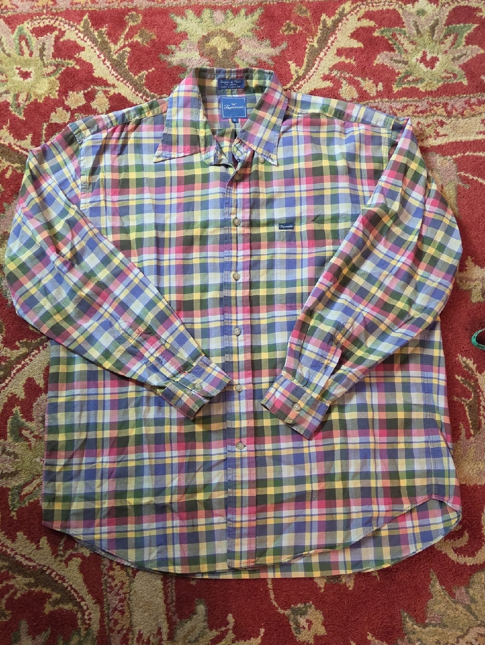 Faconnable Plaid Cotton Button Down Shirt